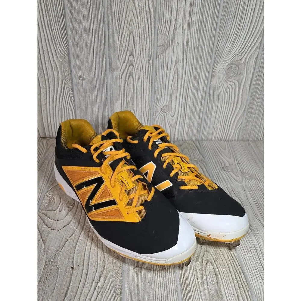 New Balance L4040BY3 Black and Yellow Baseball Cleats Mens Size 16